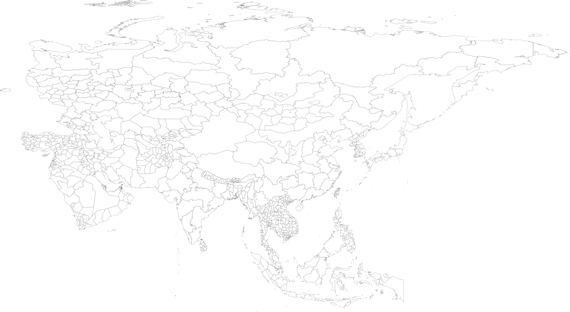 Карта евразии без надписей. Политическая контурная карта зарубежной Азии. Карта Азии с провинциями. Карта Азии по регионам для маппинга. Карта Азии с провинциями для маппинга.