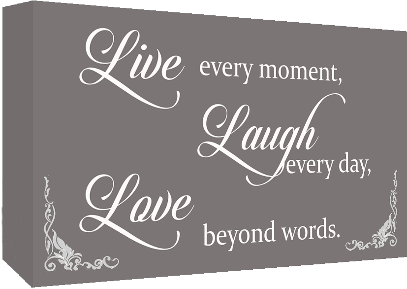 Details About Grey Live Laugh Love Quote Canvas Wall - Lipstiq (992x620), Png Download