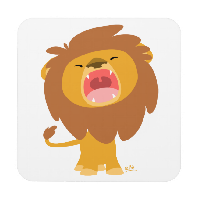 Download Cute Cartoon Roaring Lion Coasters - Cute Cartoon Lion Roar ...