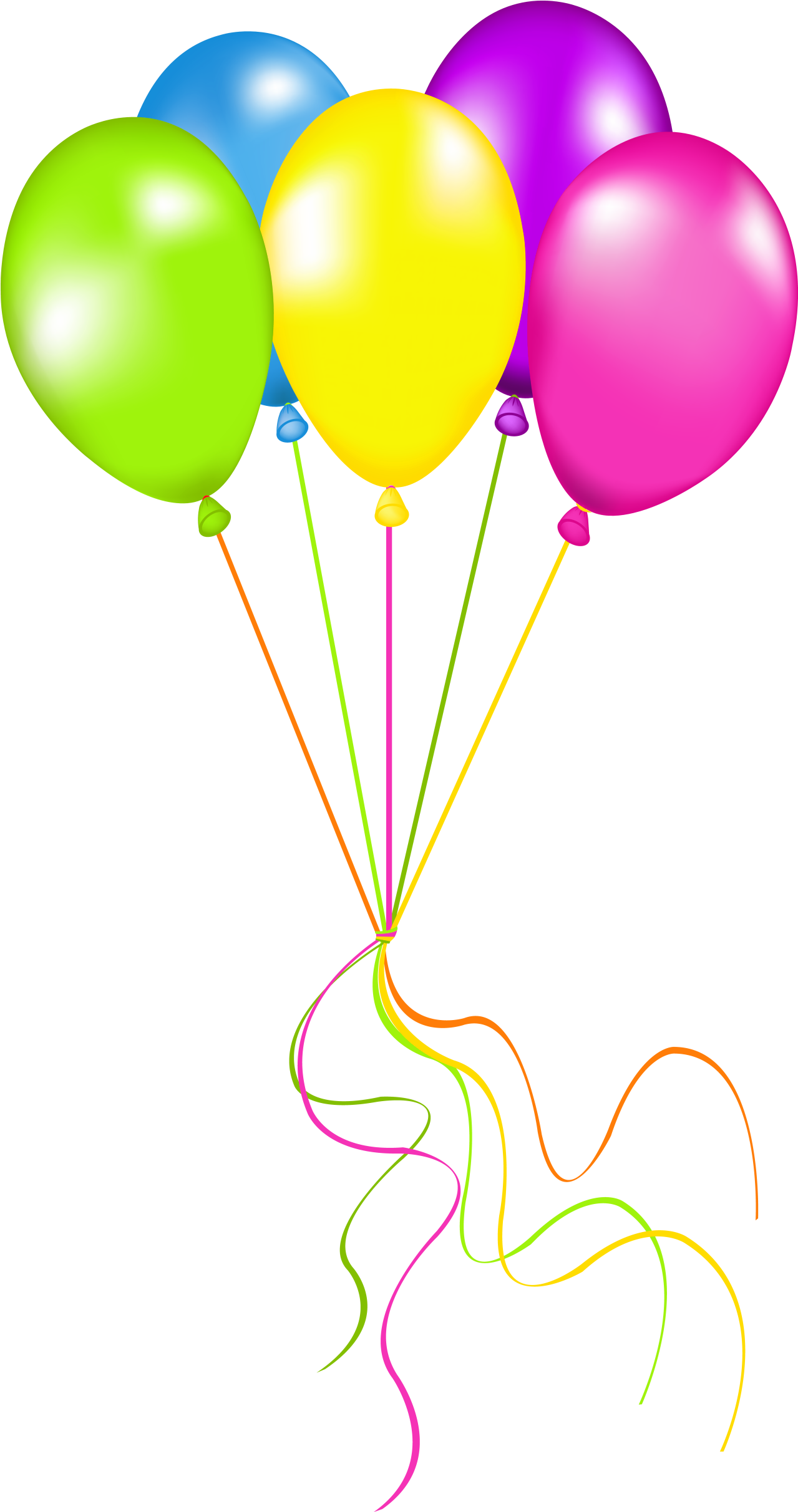 Download Balloon Clipart Neon Balloons With Ribbon Png Png Image With No Background Pngkey Com