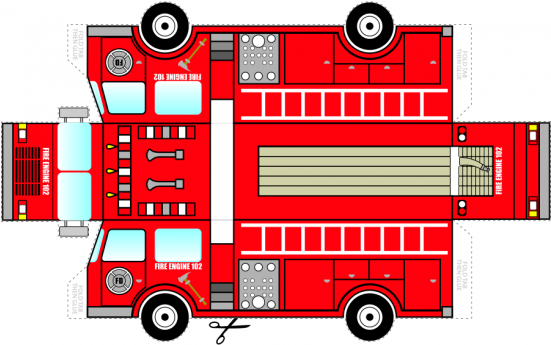 Download Foldable Fire Truck - Maqueta De Camion De Bomberos PNG Image ...