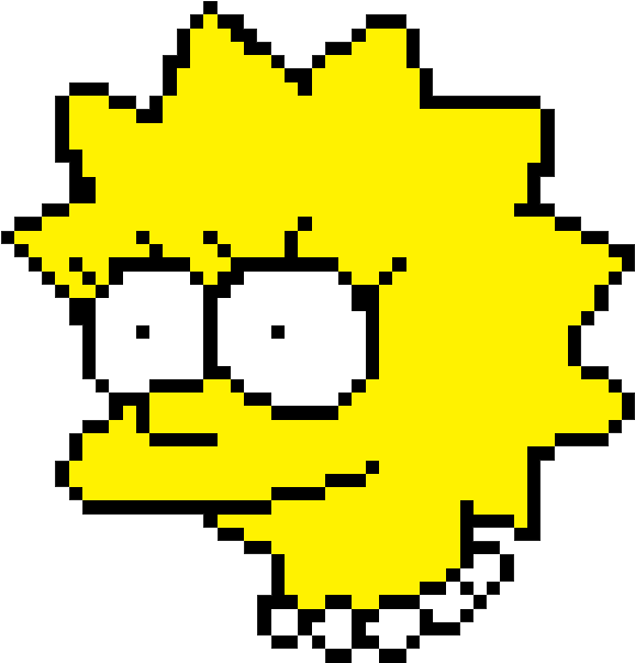 Pixelated Lisa Simpson, Made In Windows Paint - Pixel Art Minecraft ...