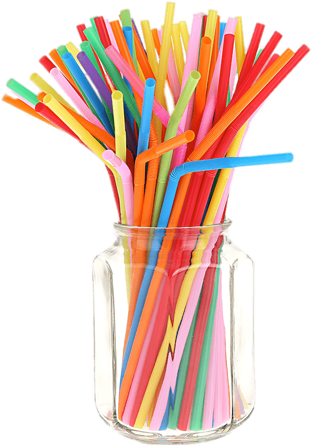 Download Coloured Straws In A Jar Png - Plastic Straws PNG Image with ...