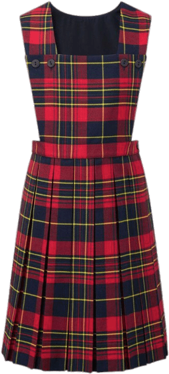 red school pinafore