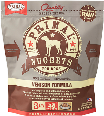 Download Primal Frozen Raw Dog Food- Venison Nuggets - Primal Cat Food ...