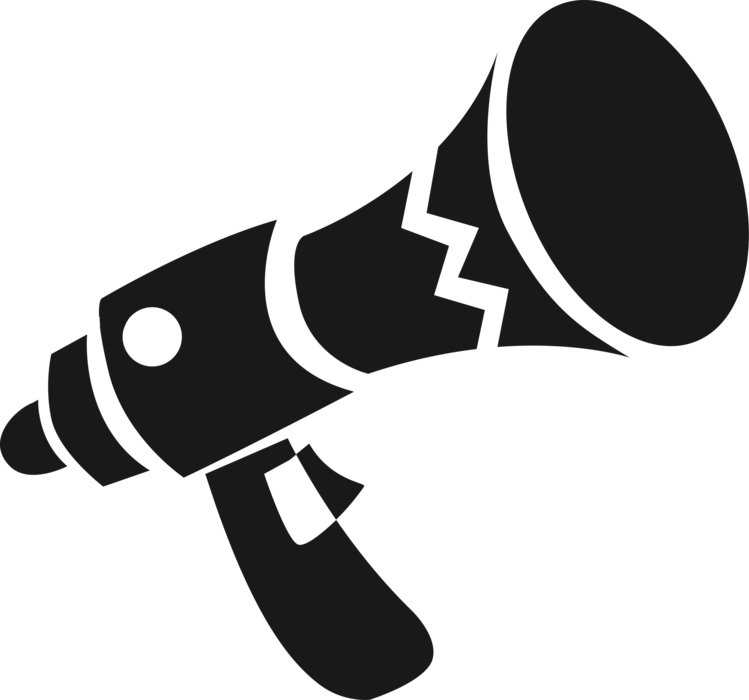 Vector Illustration Of Megaphone Or Bullhorn To Amplify (749x700), Png Download
