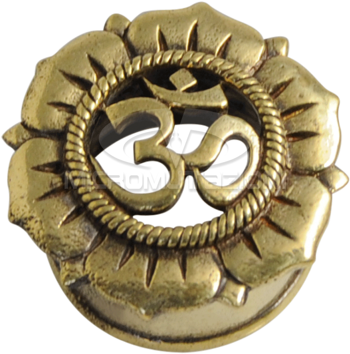 Download Brass Flesh Tunnel Om Symbol Ear - Emblem PNG Image with No ...