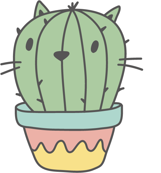 Download Fat Cat Cactus - Cat Cactus Drawing PNG Image with No ...