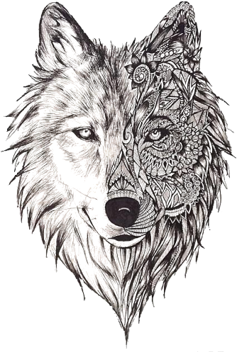 Bilderesultat For Mandala Wolf Tattoo - Wolf Face Tattoo - Free