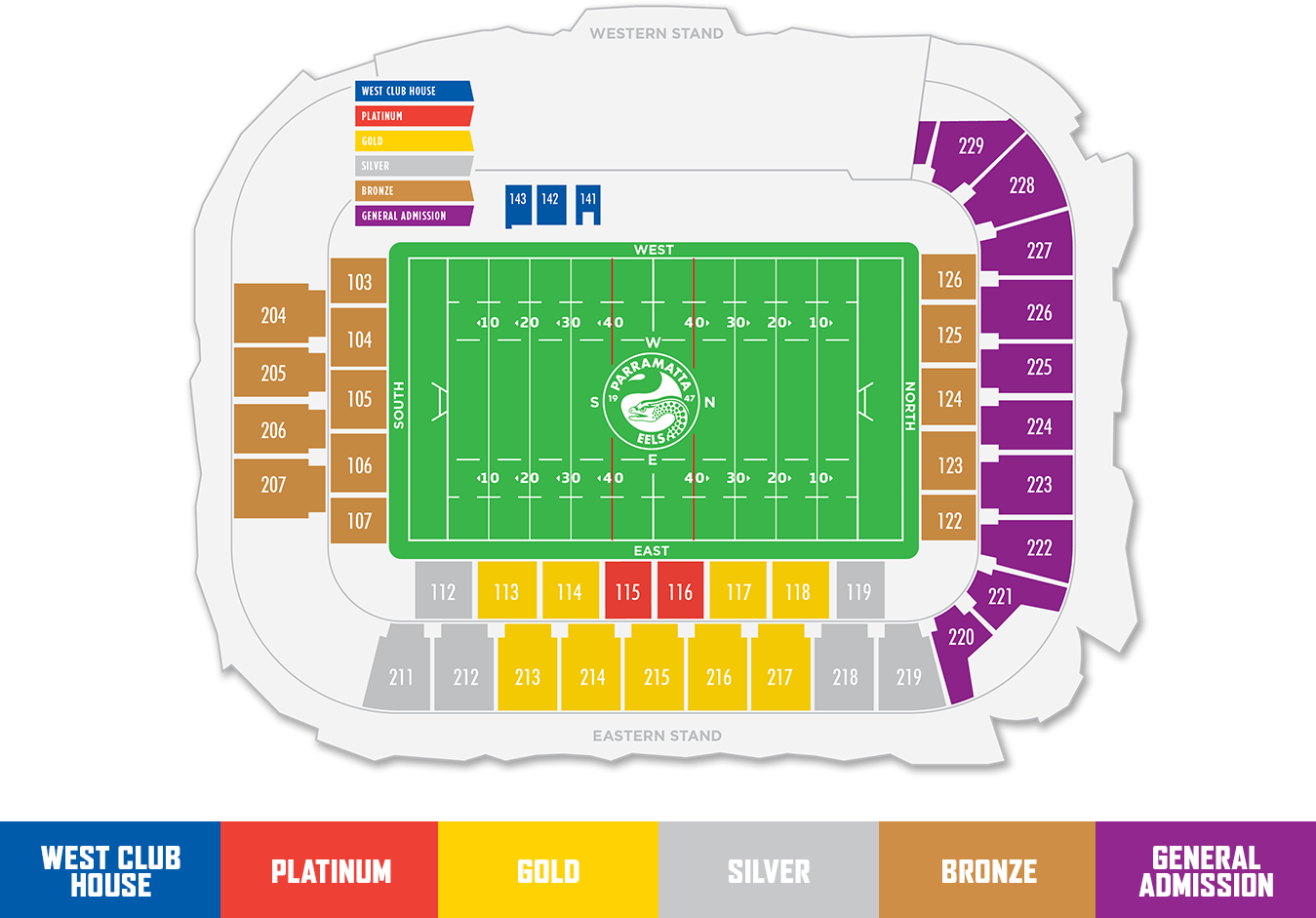 Download Bankwest Stadium - Western Sydney Stadium Seating Plan PNG ...