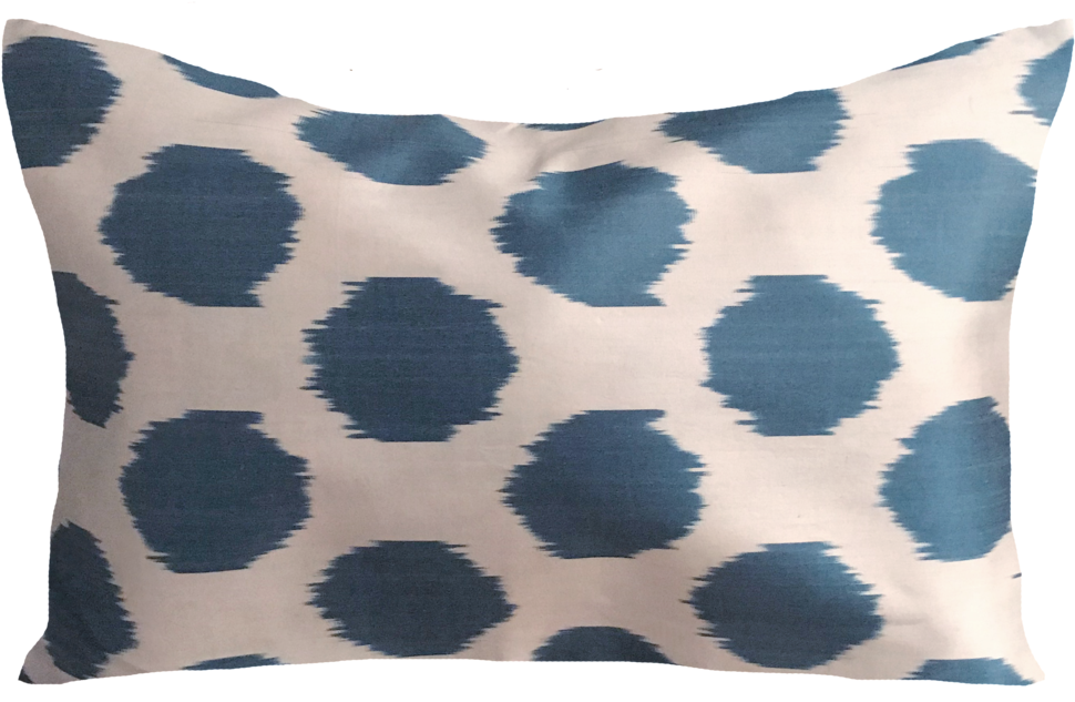 Download Blue Dot Silk Ikat - Cushion PNG Image with No Background ...