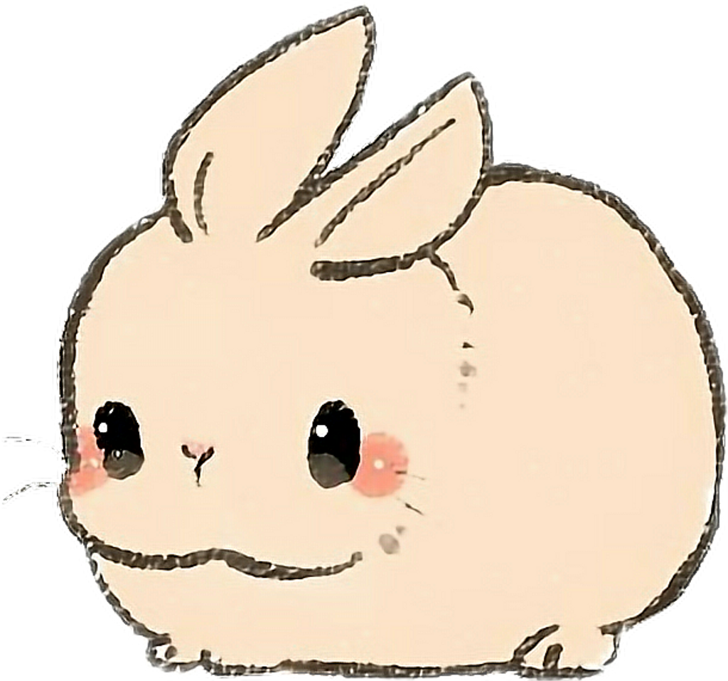 Kawaii Sticker - Cute Bunny Drawing Png - Free Transparent PNG Download ...