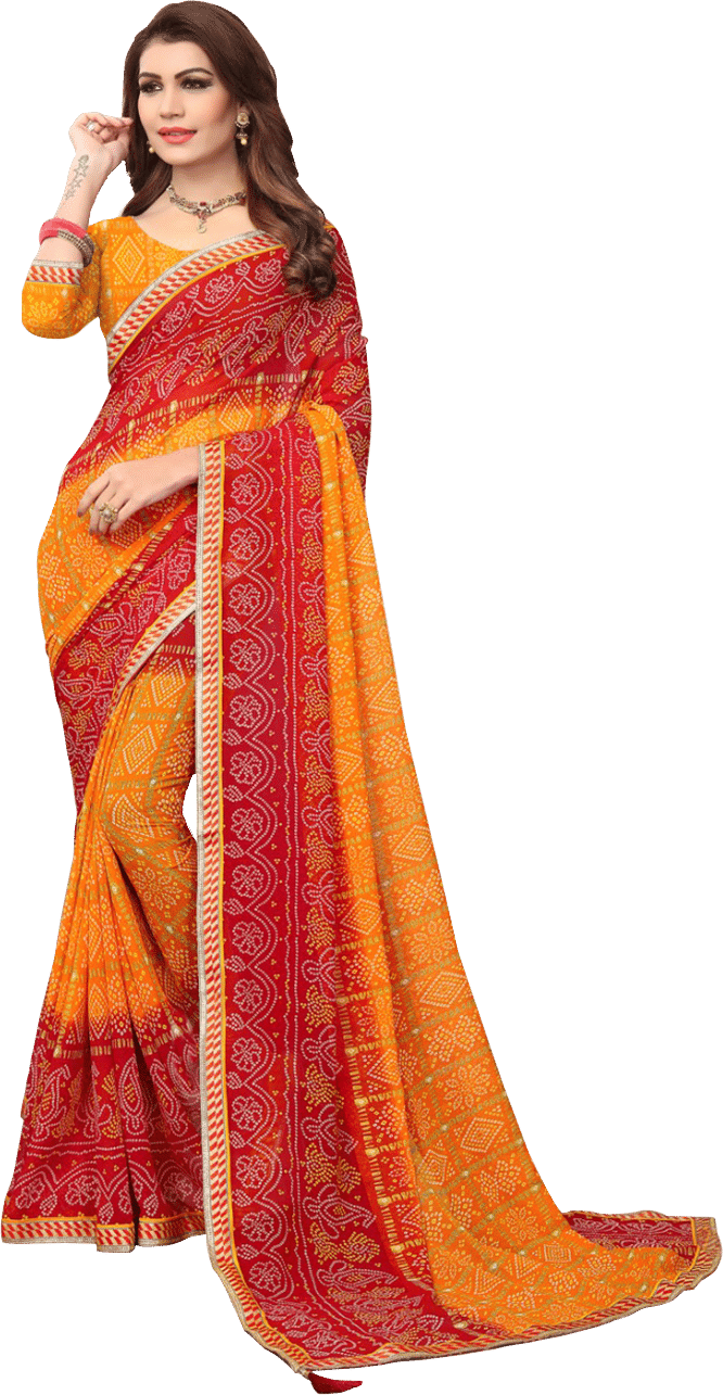 download bandhani saree silk png image with no background pngkey com download bandhani saree silk png