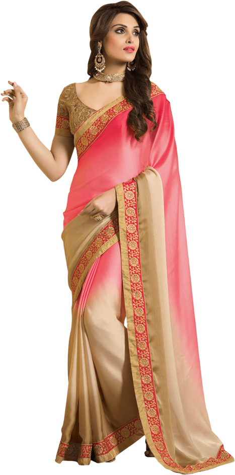 Download Women Silk Designer Saree - Women In Saree Image Png PNG Image ...