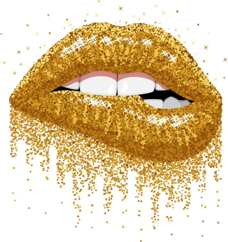 Gold Sticker Sparkling Lips Clip Art Free Transparent Png Download