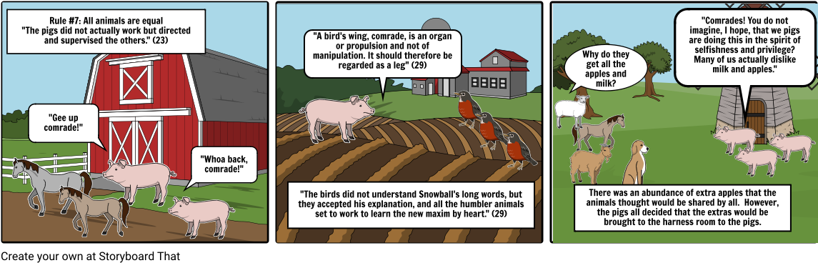 Download Animal Farm-dramatic Irony - Cartoon PNG Image with No ...