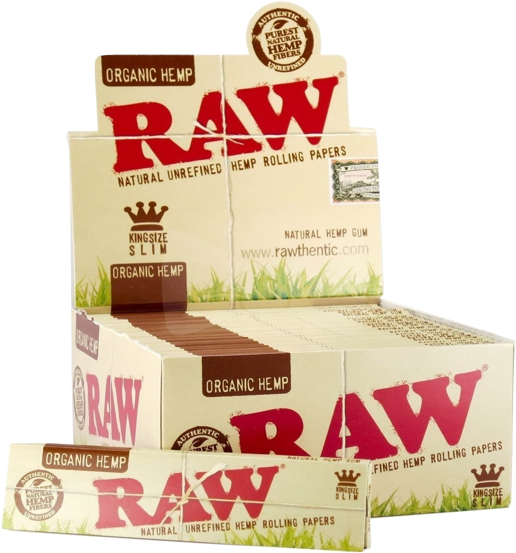 Organic King Size Slim Rolling Papers Display Box - Raw Papers - Free ...