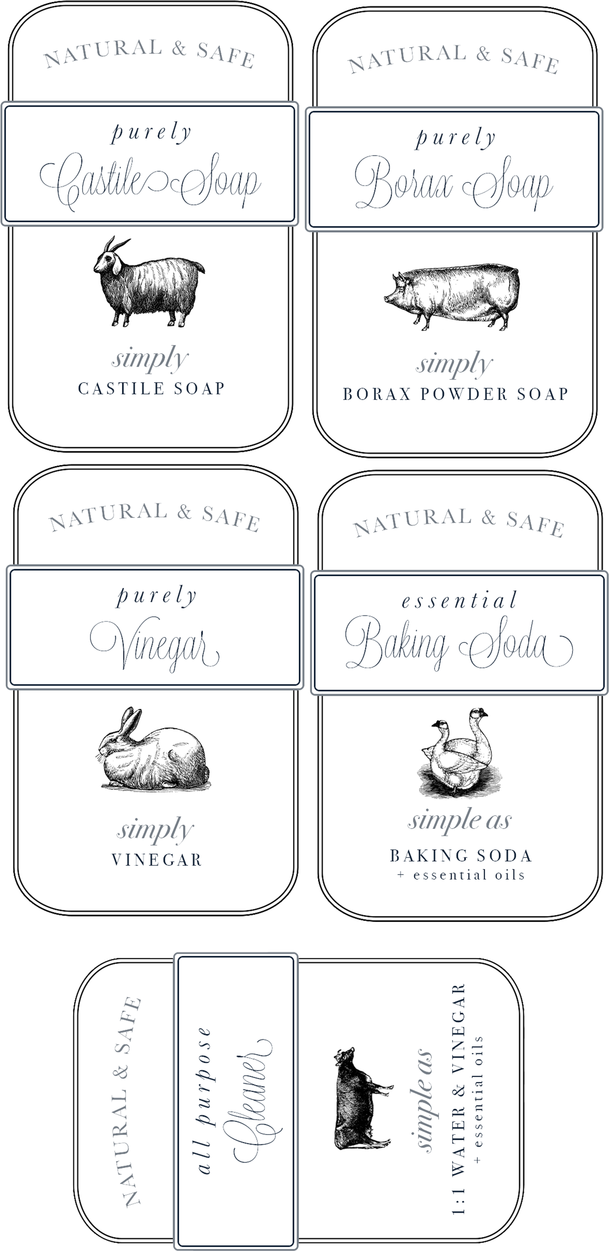 Download The Labels For Free - Natural Cleaning Products Labels (3000x4250), Png Download