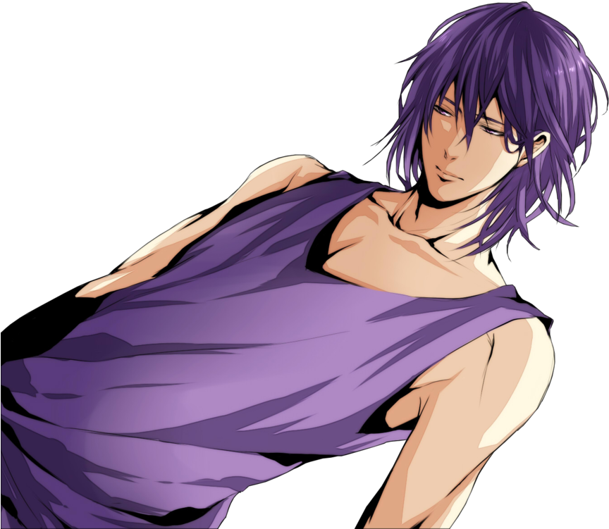 AI Image Generator Anime boy with purple hair purple eyes light skin