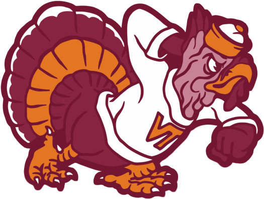 Fighting Gobbler Virginia Tech Football, Vintage Logos, - Virginia Tech Fighting Gobbler Logo (639x490), Png Download
