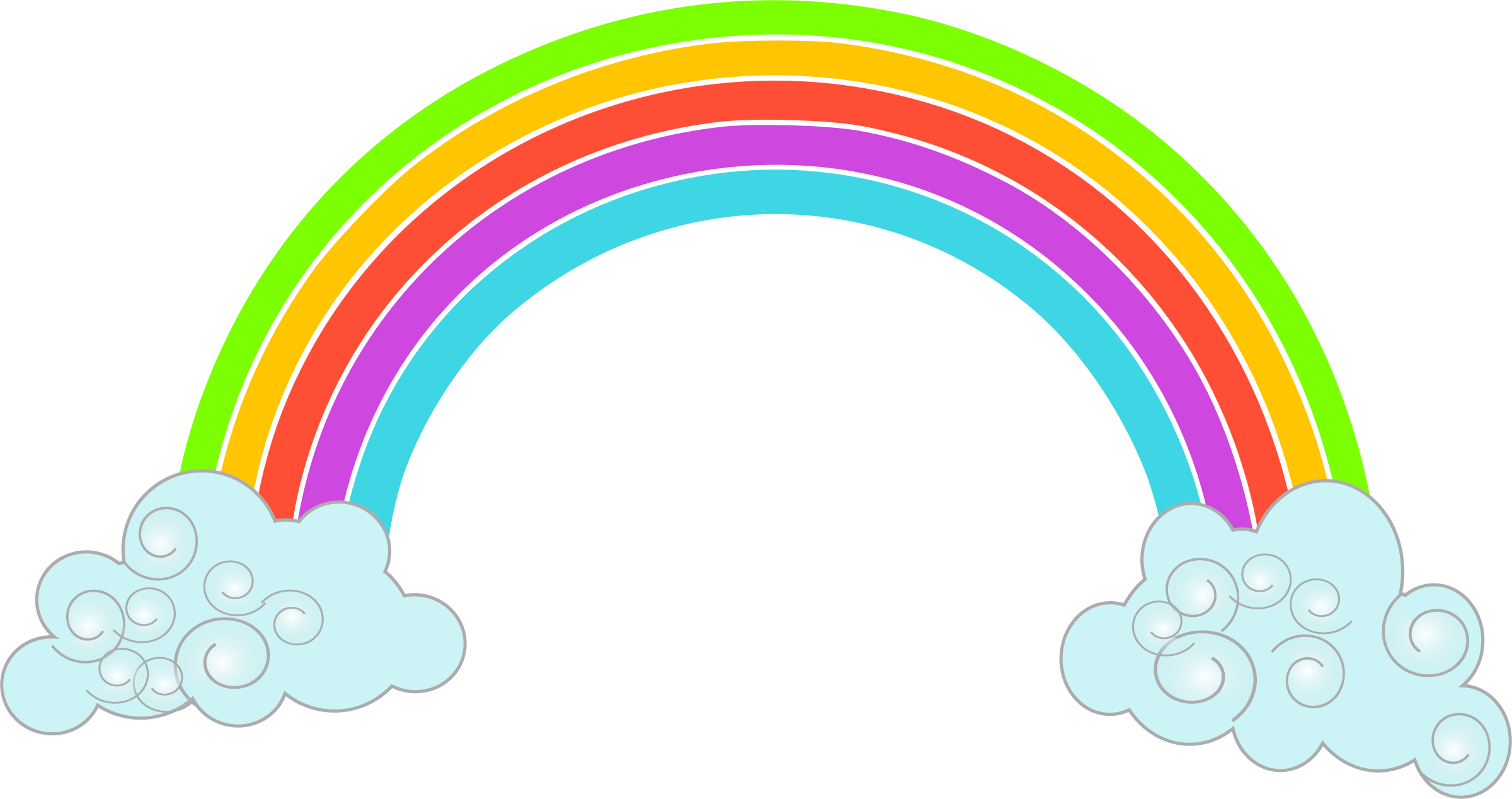 Download Rainbow With Clouds Cartoon Rainbow Png Png Image With No Background Pngkey Com