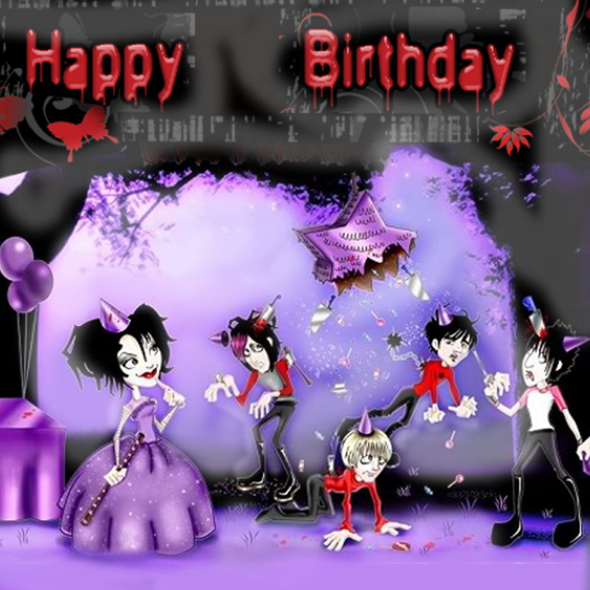 Happy Goth Birthday Photo - Gothic Happy Birthday (834x834), Png Download