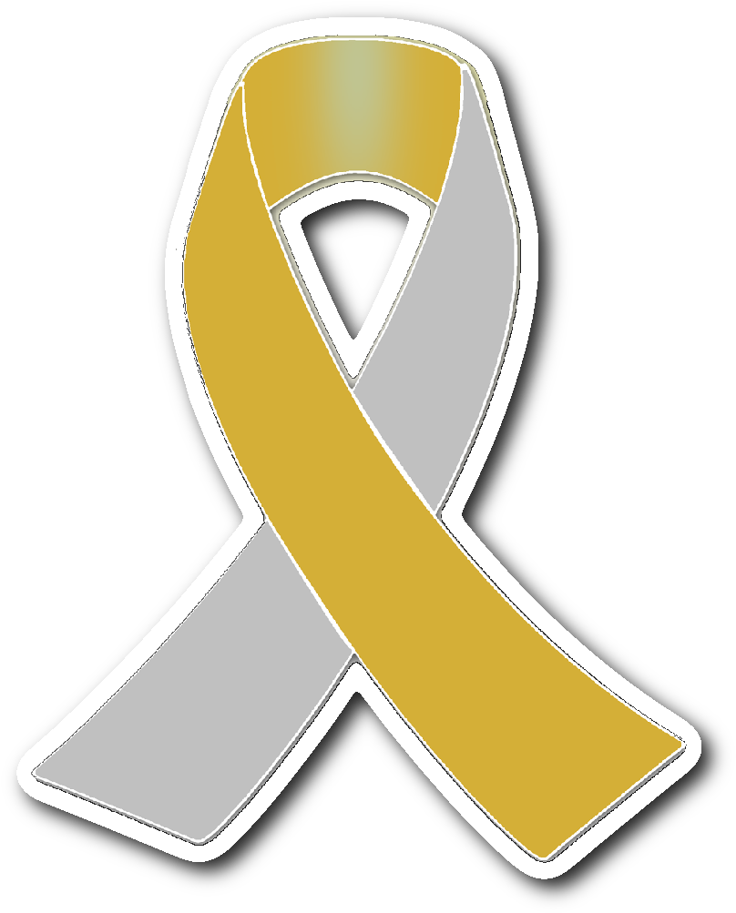 Silver And Gold Awareness Ribbon Sticker - Awareness Ribbon - Free ...