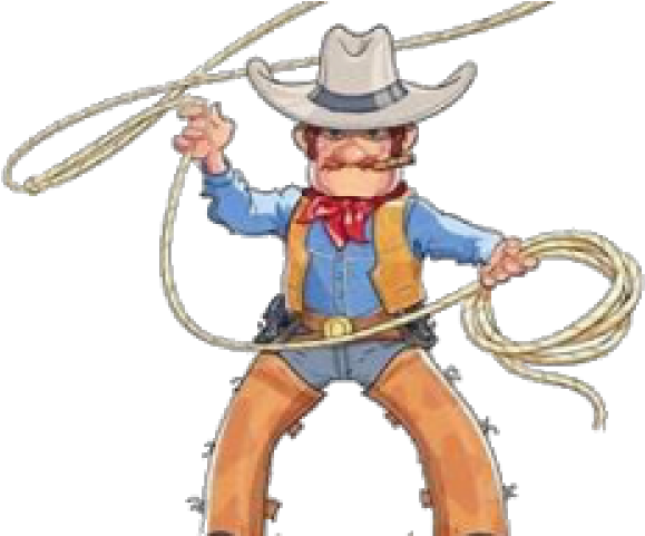 Cowboy Hat Clipart Picsart - Cartoon Lasso Cowboy (640x480), Png Download