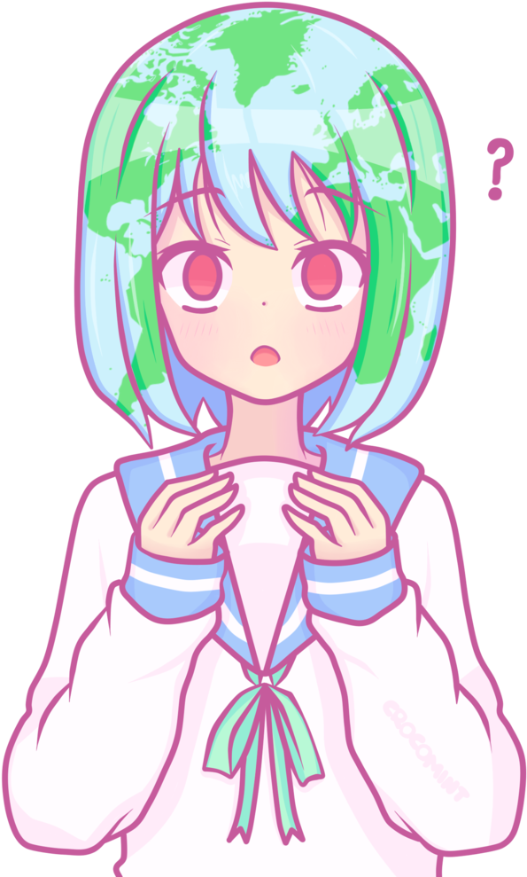 Download Earth-chan By Crocomint - Illustration PNG Image with No ...