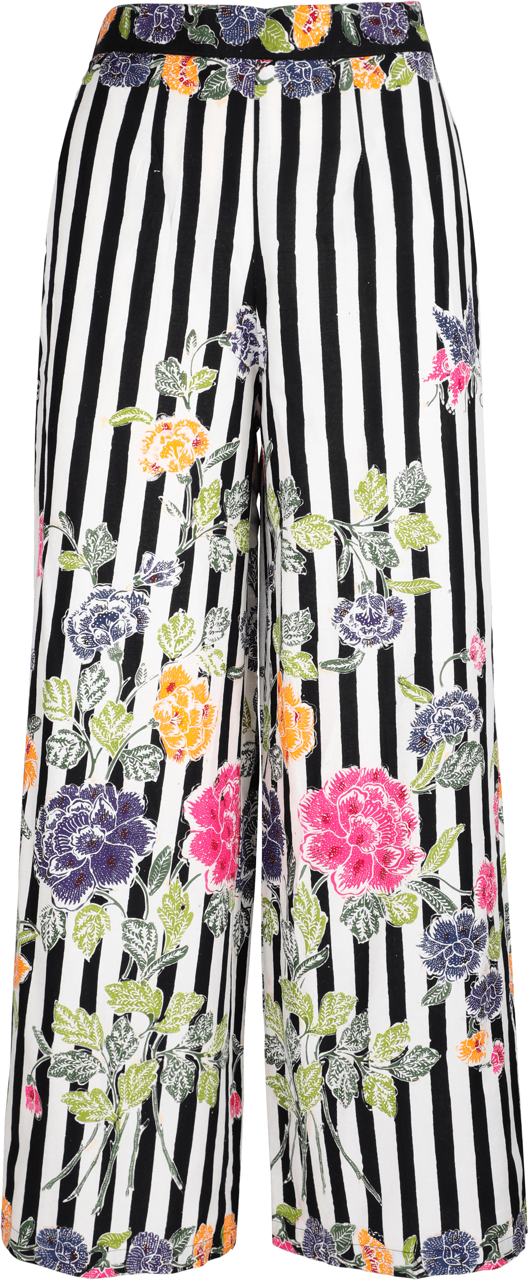 Download Delia Black & White Stripes Batik Palazzo Pants - A-line PNG ...