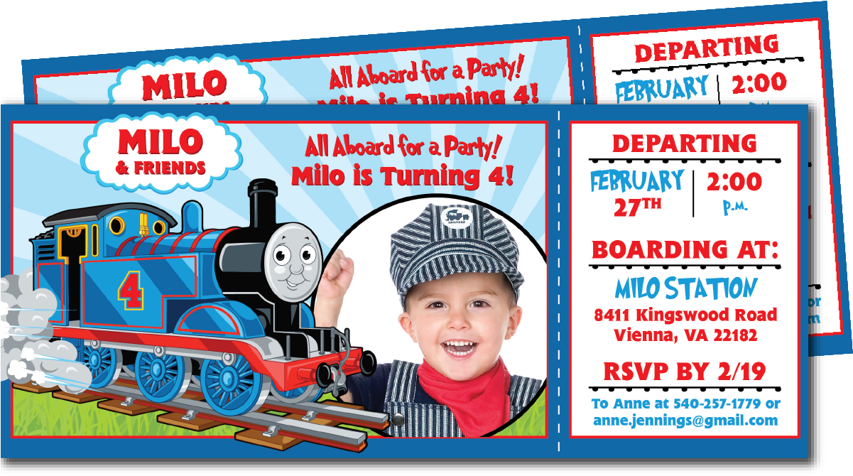 Thomas The Train Birthday Invitations - Convite De Aniversário Trem ...