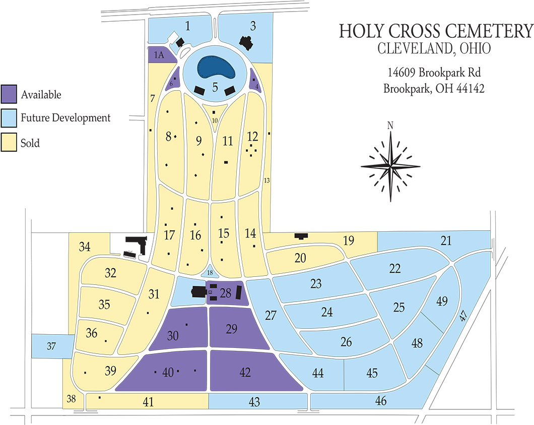 Download Cemetery Map - Holy Cross Cemetery Map Brook Park PNG Image 