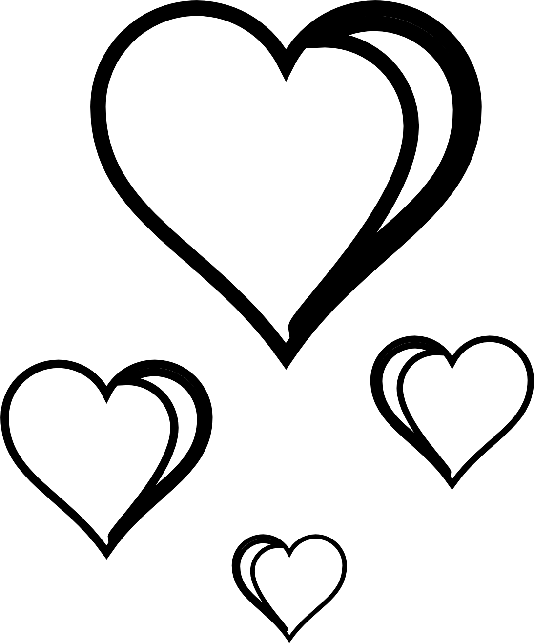 Download Valentine Heart Clip Art Black And White - Clip Art PNG Image with  No Background 