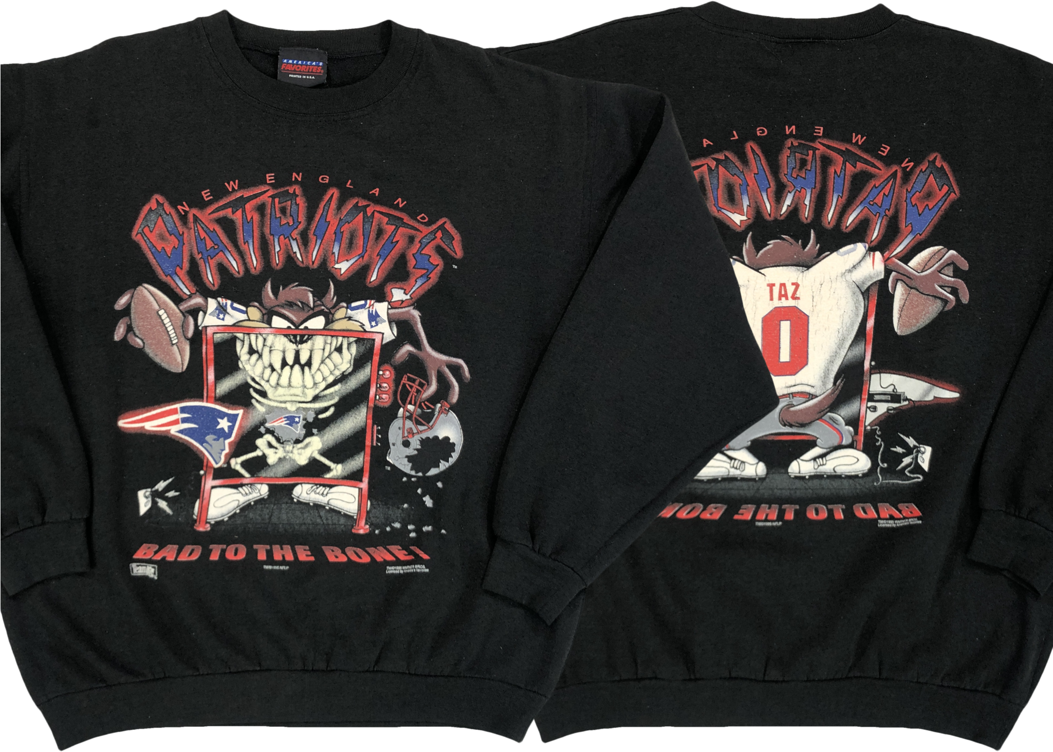 Download Vintage 90s New England Patriots Taz Crewneck Sweatshirt