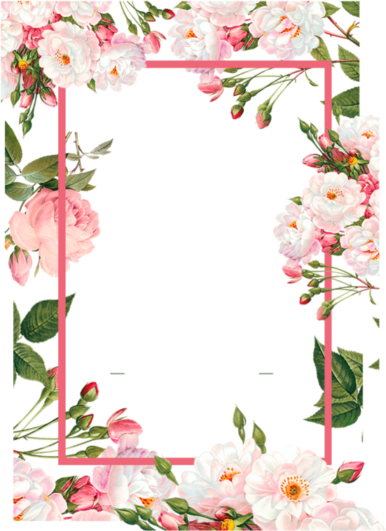 Pink Borders Flower Free Png Hq - Flower Watercolor Frame Png - Free