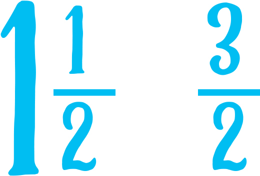 Fractions Same But Diferent Three Halves - Electric Blue (716x538), Png Download
