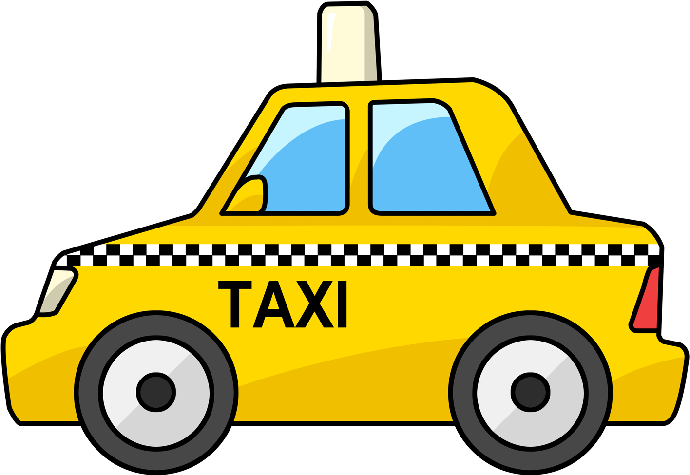 Download Clipart Transparent Stock Yellow Cab Outline Color Taxi Cartoon Png Image With No Background Pngkey Com