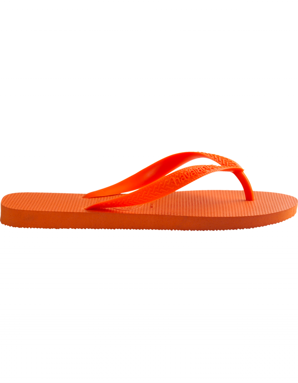 neon orange flip flops