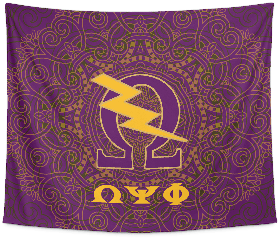 Download Omega Psi Phi Tapestry Crescent PNG Image with No Background