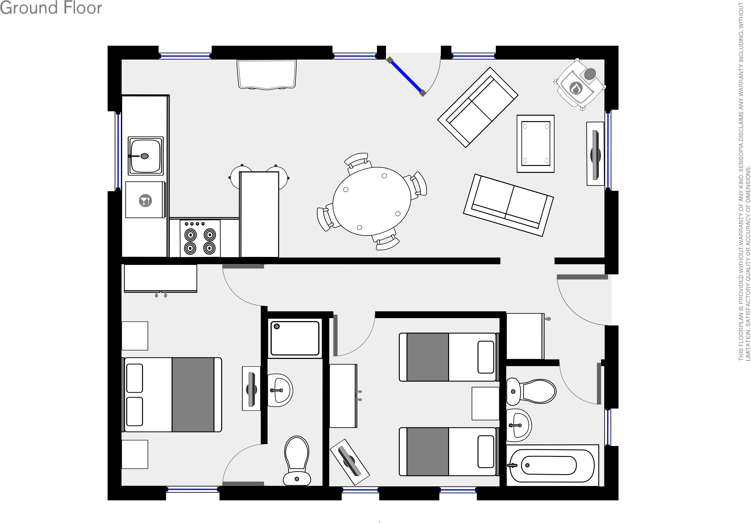 Clogwyn Barn - Floor Plan (2641x1866), Png Download