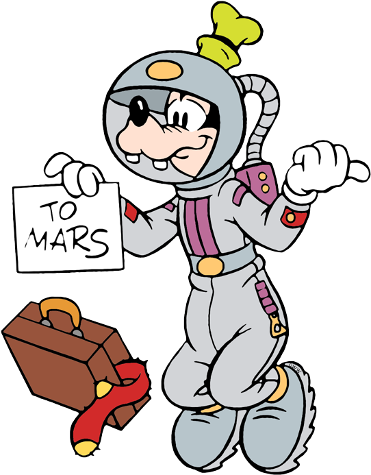 Goofy Wearing A Scarf Goofy Hitchhiking In Outer Space - Cartoon (546x699), Png Download