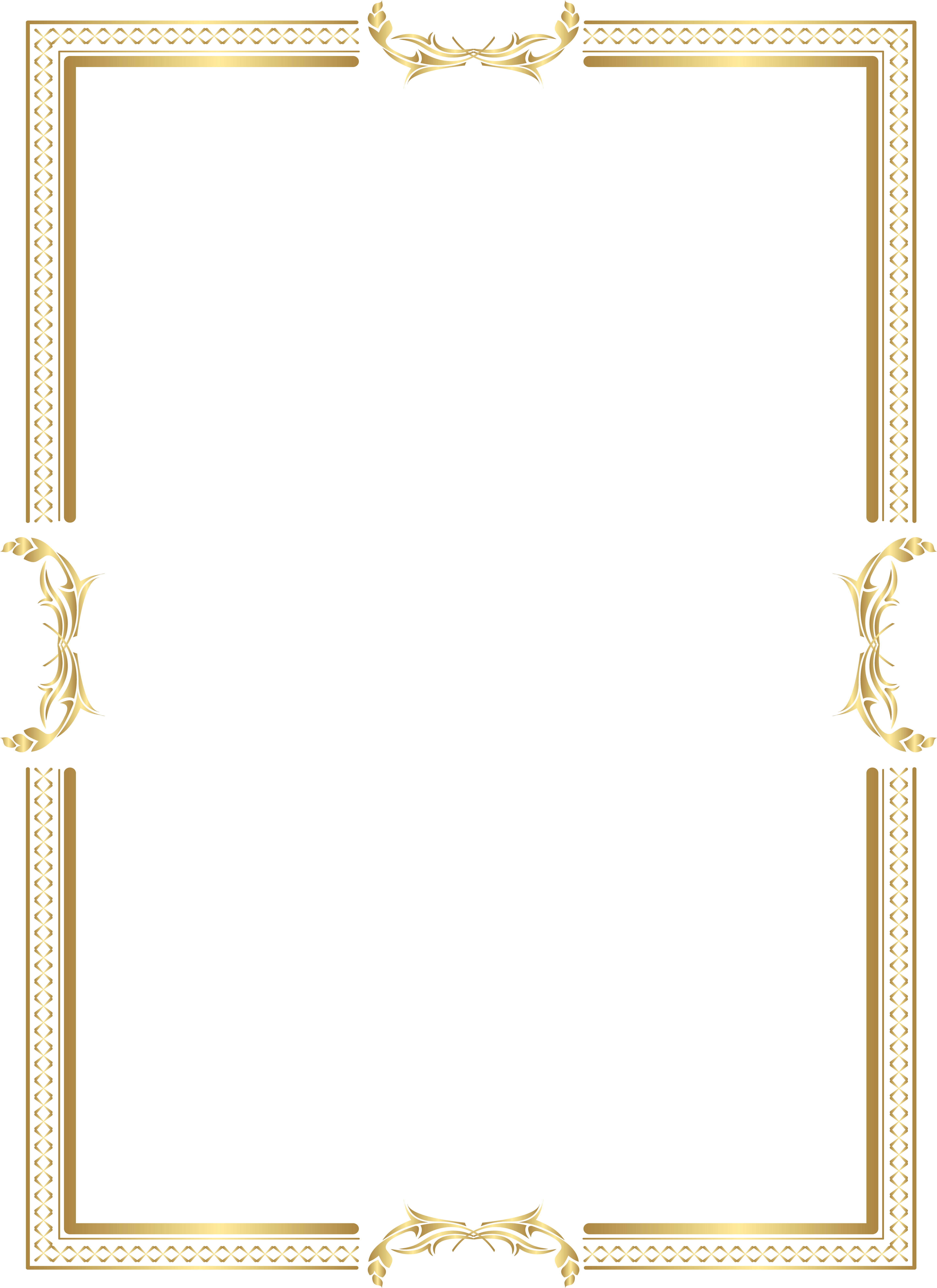 Download Transparent Gold Border PNG Image with No Background 