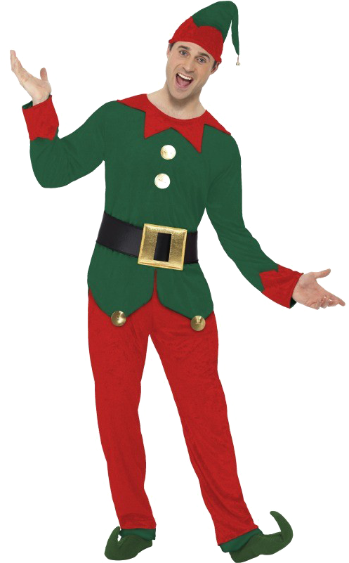 Download Christmas Elf Costume Male Png Image With No Background Pngkey Com