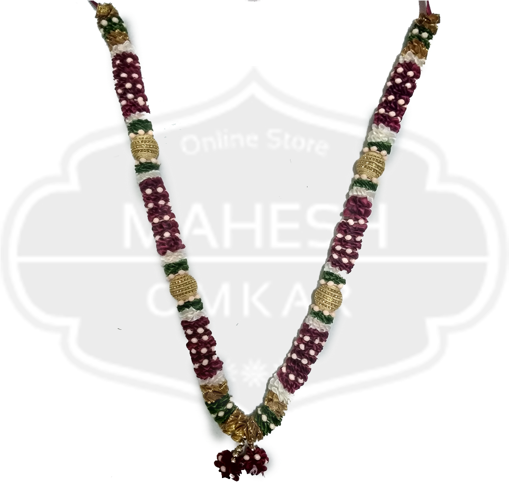 Download Satin Mala Beads Maroon Flower Ruby And Emerald Bead Chains Png Image With No Background Pngkey Com