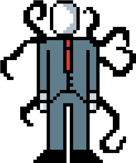 slender man minecraft pixel art