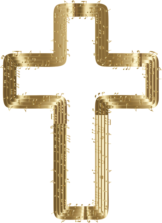 Musical Cross Gold - Cross - Free Transparent Png Download - Pngkey