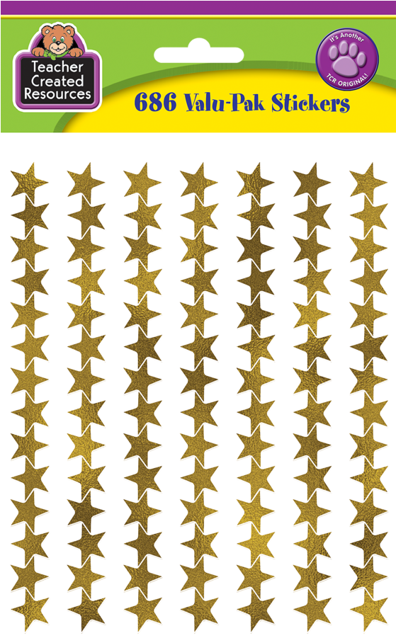 Download Tcr5799 Gold Foil Stars Stickers Valu-pak Image - Teacher ...