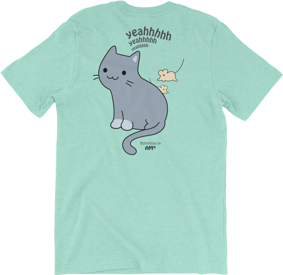 Happy Cat Heather Mint Light Cotton T-shirt - Rat - Free Transparent ...