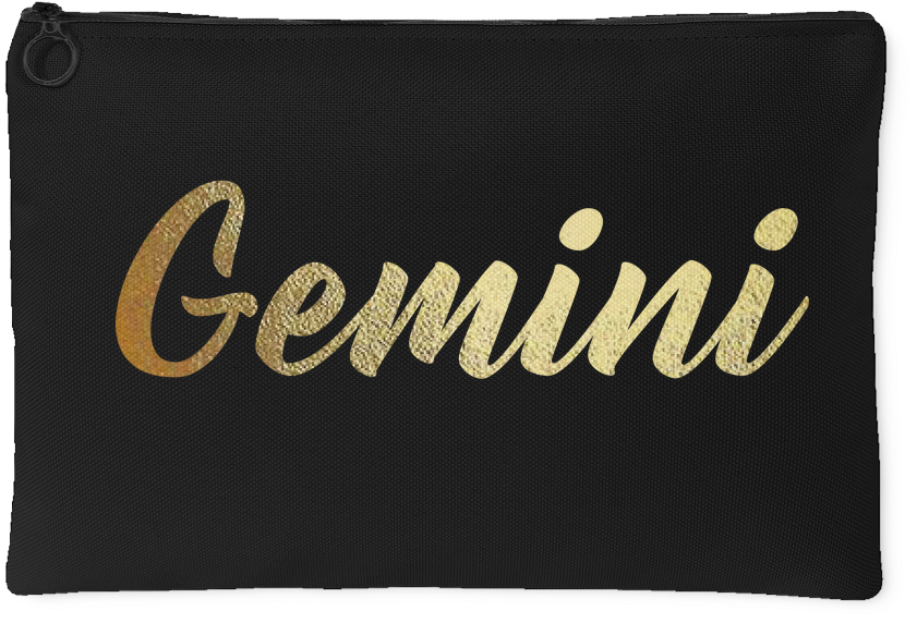 Gemini Gold Lettering Accessory Pouch - Wallet (1024x1024), Png Download
